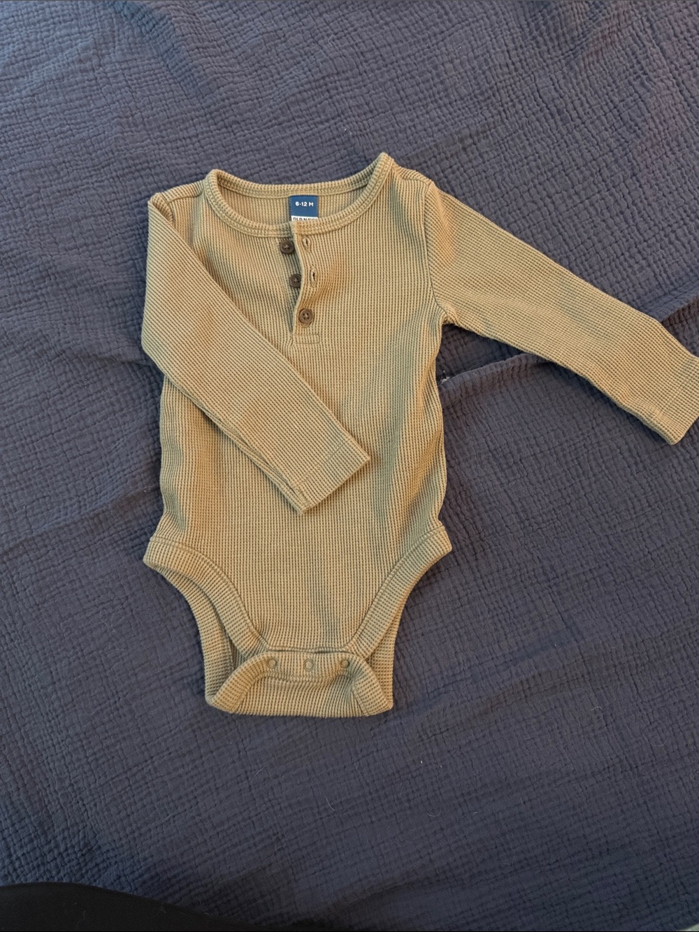 Old Navy Waffle Henley One-Piece in Tan